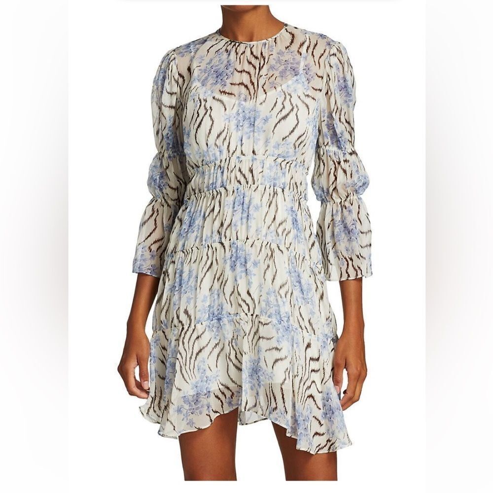 Cinq a Sept 100% silk floral print dress, size 8